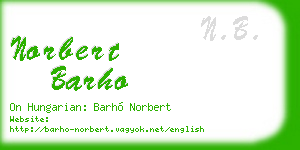 norbert barho business card