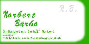 norbert barho business card